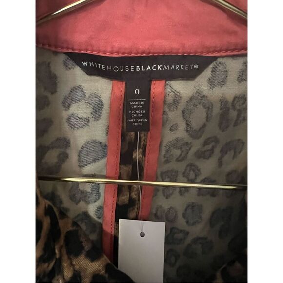 NWT WHBM leopard moto jacket sz 0 - Picture 10 of 10